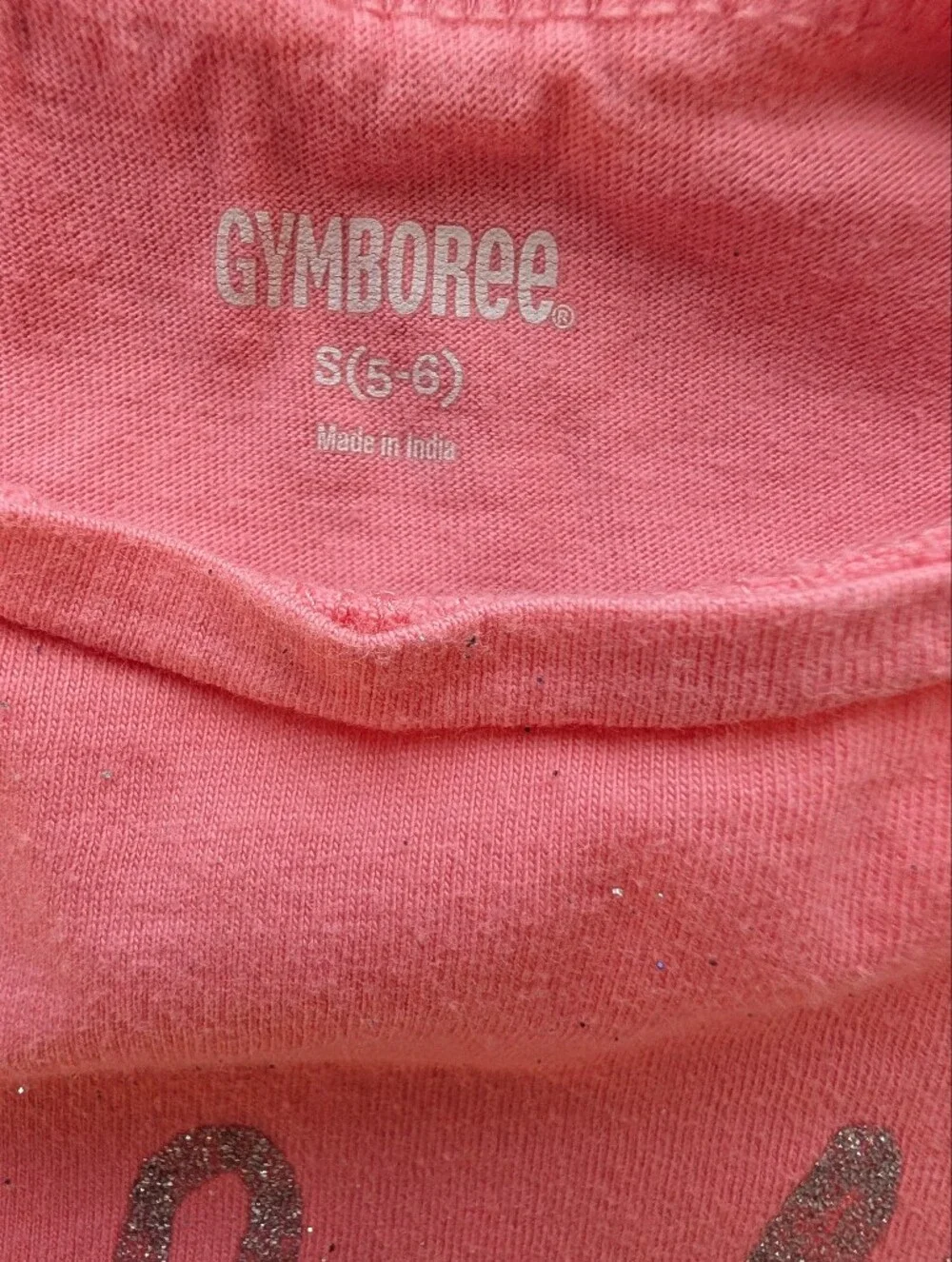 Gymboree Girls' Coral'Rock Your Heart Out' Graphic Tee Cotton Size S (5-6)